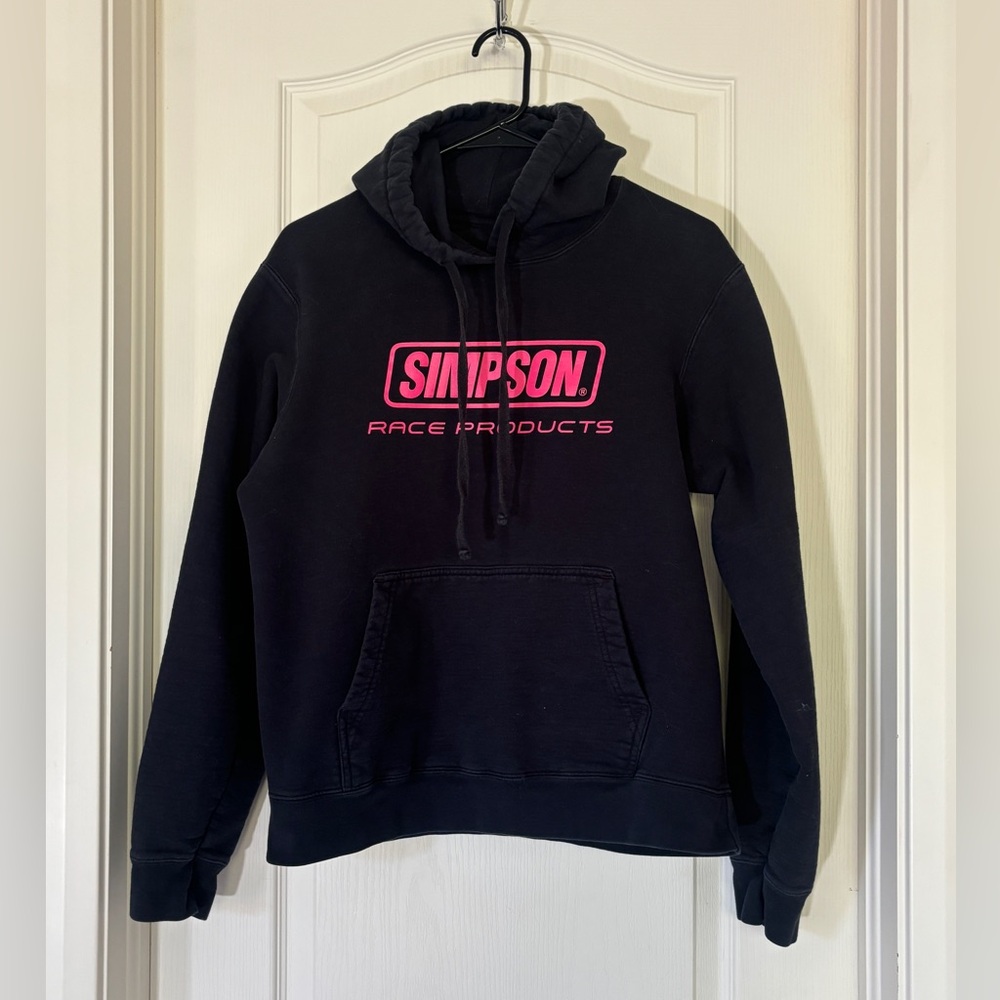 Simpson Race Products Hoodie Black Pink Logo Women’s Small